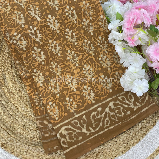 Pure Soft Mul Mul Cotton Sarees - Hand Block Prints - VVMMC003