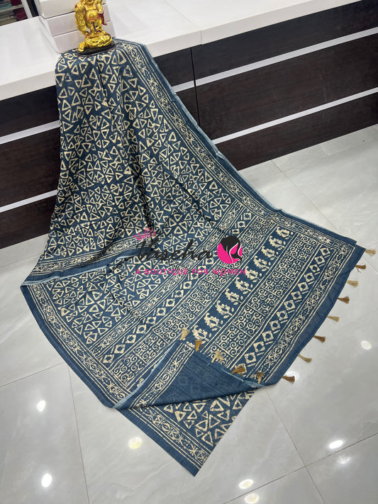 Art Tussar / Art Silk - Blue Shade - VVATS005