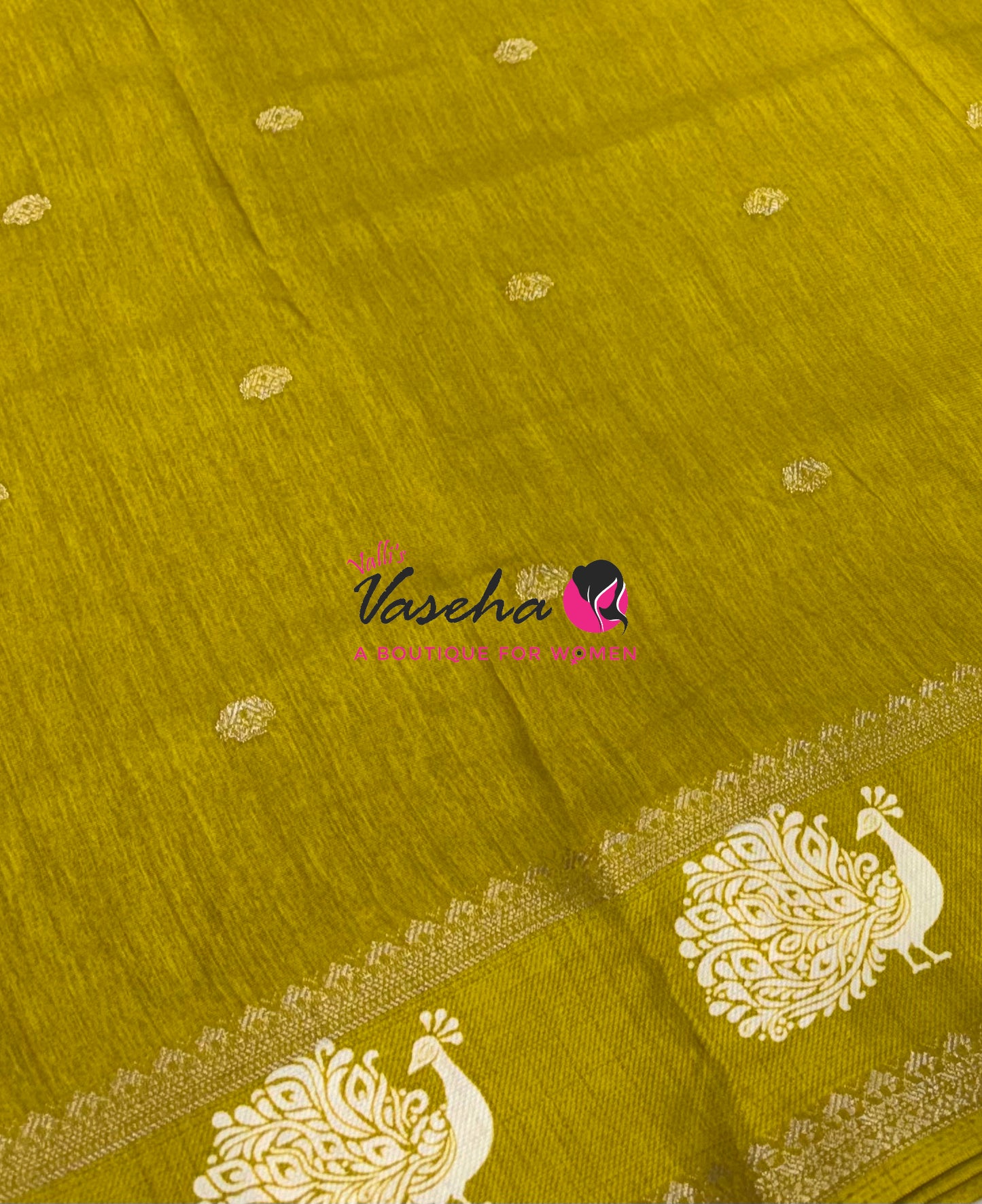 Casual Wear Sarees - Semi Binny / Semi Dola Silk - Mustard Yellow Shade - VVSDS007