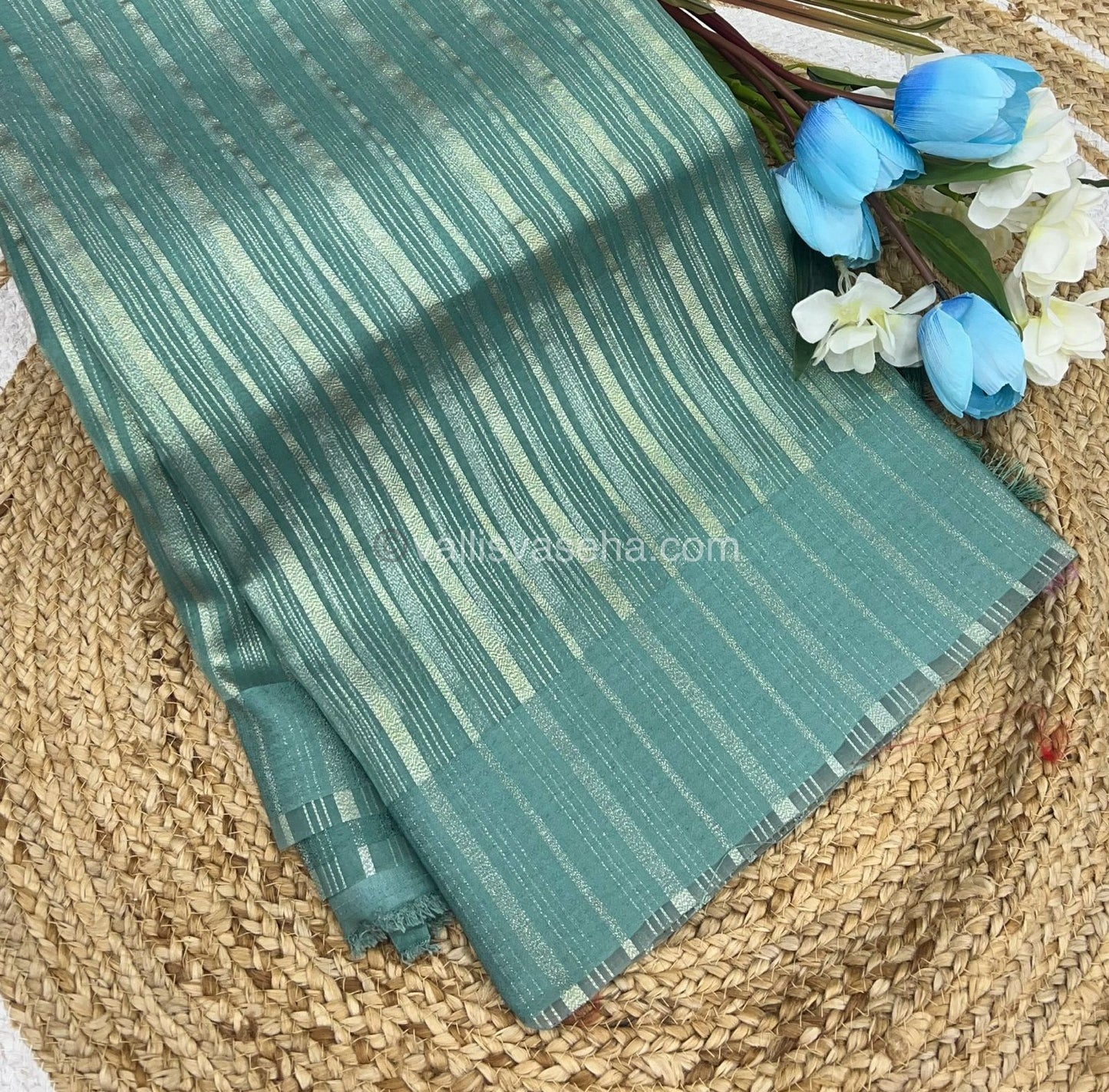 Organza Saree - Pastel Green Shade - VVOS001