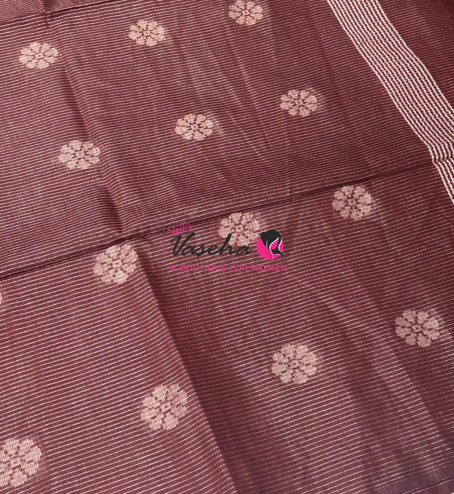 Bhagalpuri Silk - Vaira Voosi Lines - Pink & Maroon Brown Combo - VVBSV003