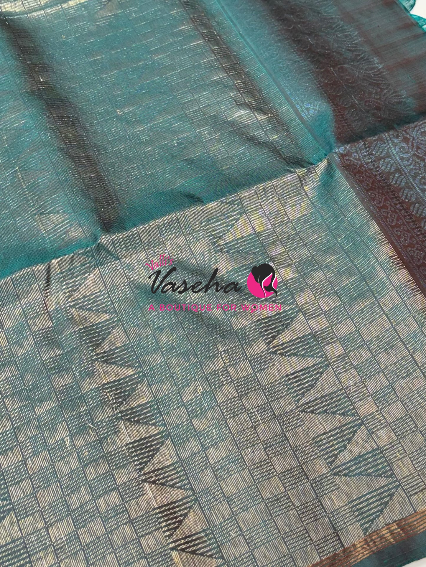 Pure Soft Silk Saree  - Rust & Green Combo  - VVPSS055