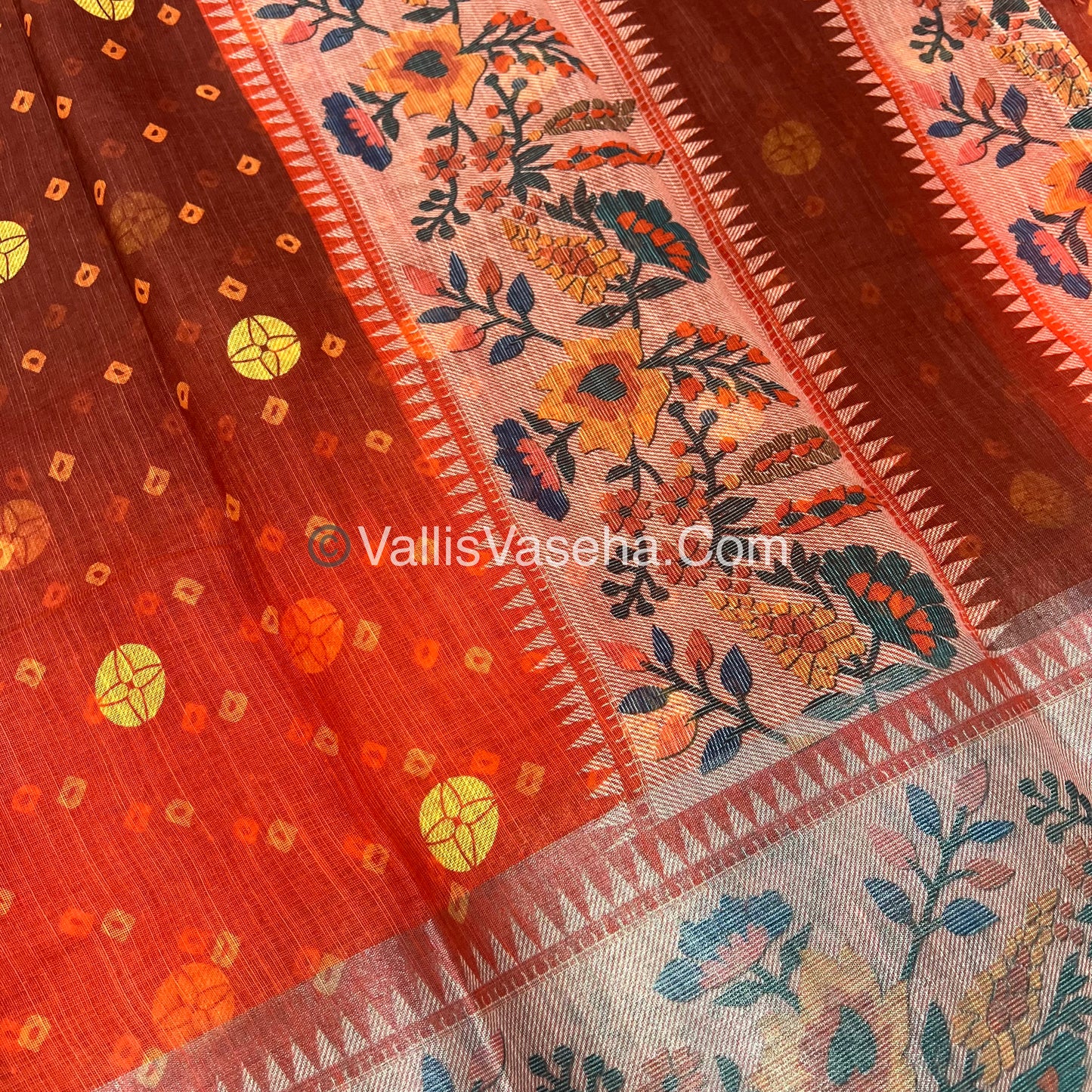 40% less - Offer Saree -  Linen Saree - VVDS007
