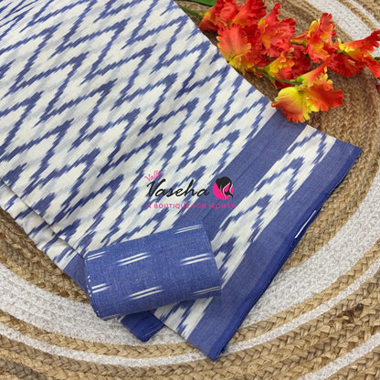 Ikkat Mercerised Cotton Saree - Single Ikkat - VVIKS001