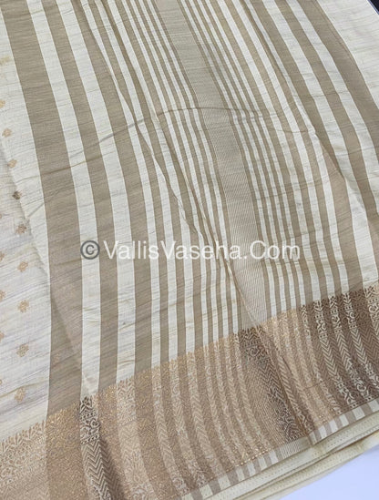 Semi Tussar Silk  - Cream Shade - VVSTS015
