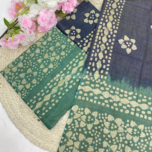 Unstitched Salwar Material- Baswada Batick Printed Silk - VVUSM005