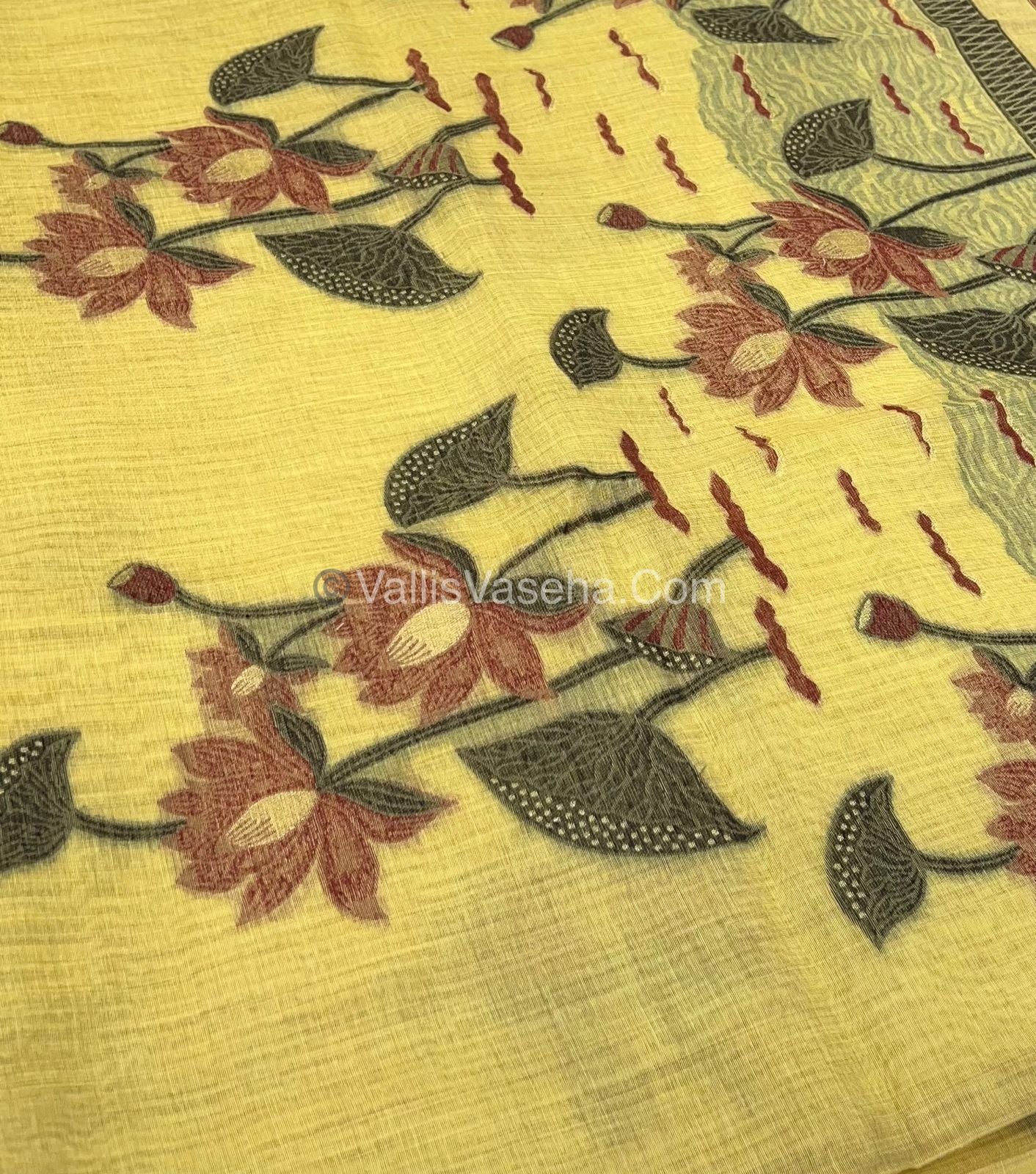 Muga Cotton Saree - Contrast Blouse - VVMCS001