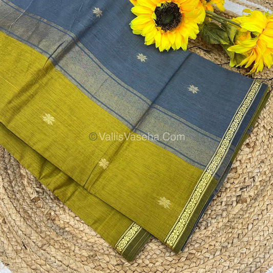 Semi Maheshwari Silk Cotton Saree - VVMSC002
