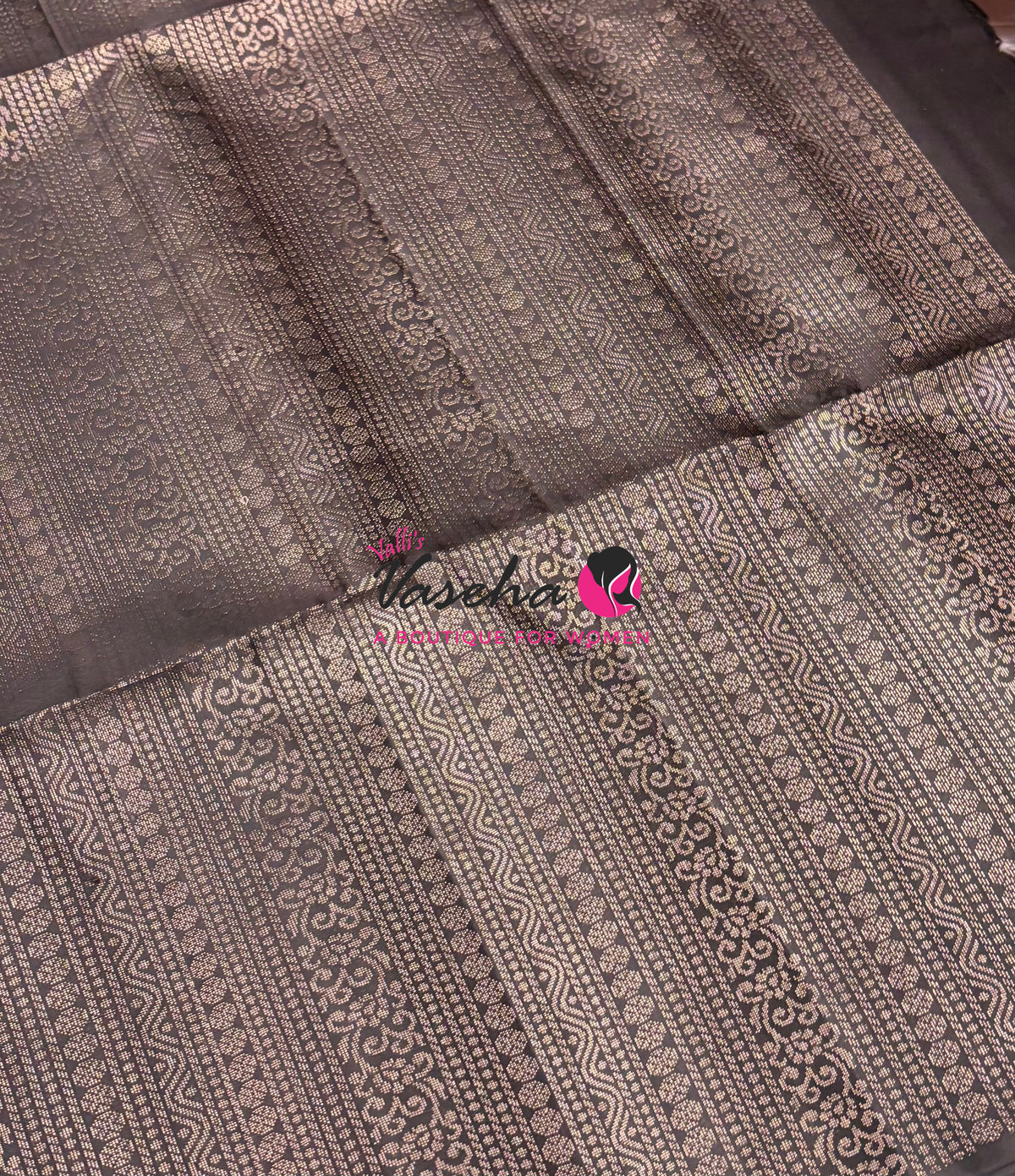Pure Soft Silk Saree  - Dark Brown Shade - VVPSS130