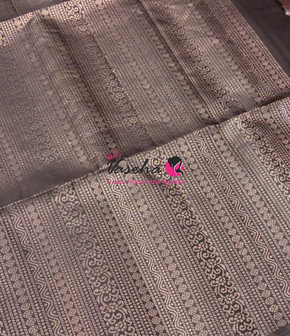 Pure Soft Silk Saree  - Dark Brown Shade - VVPSS130