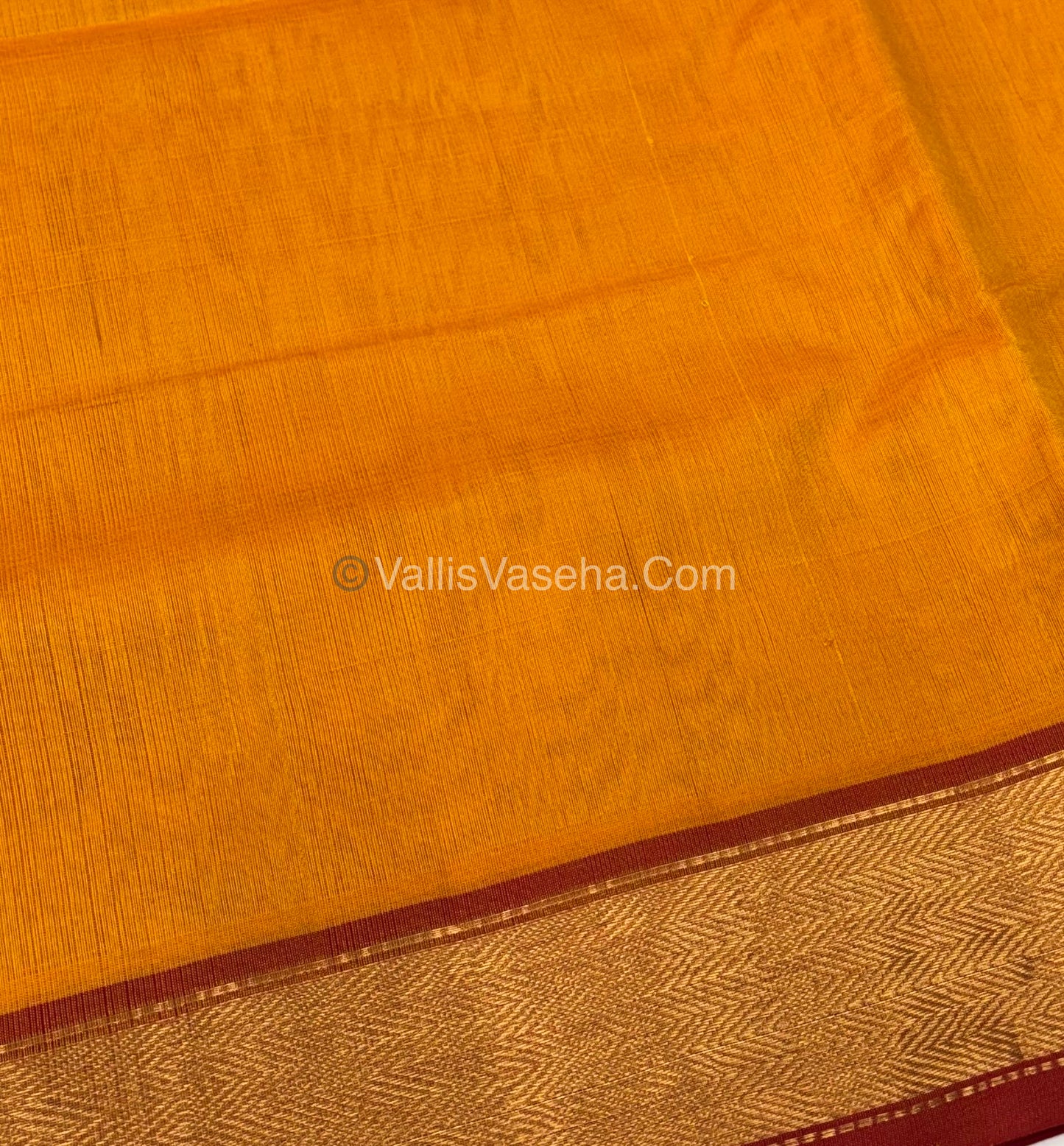 Pure Silk Cotton Sarees - Mango Yellow & Red Shade - VVPSC008