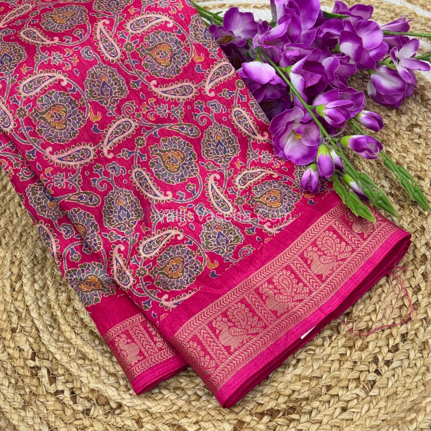 Casual Wear - Fancy Viscose Mulberry Silk  - Dark Pink Shade - VVFMS001