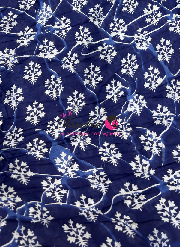 Pure Soft Mul Mul Cotton Sarees - Hand Block Prints - VVMMC011
