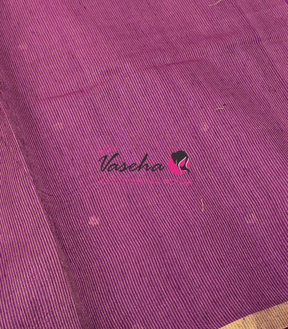 Semi Duppion Tussar Silk Saree | Purple Shade |VVSDT001