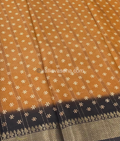 Chanderi Mixed Cotton Saree - Varli Prints - VVMCV001