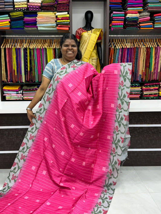 Semi Chappa Silk - Pink with Grey - VVSC002