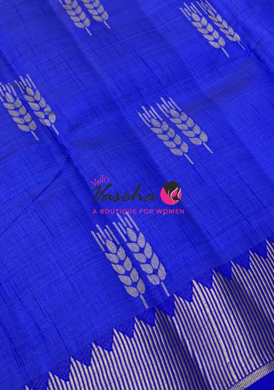Semi Tussar Silk Saree | Ink Blue  Shade |VVSTS051