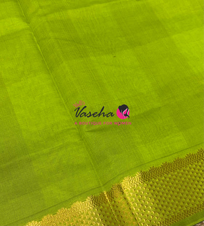 Semi Silk Cotton Saree | Pazhum Pazhamum Checks Design |VVSSC020