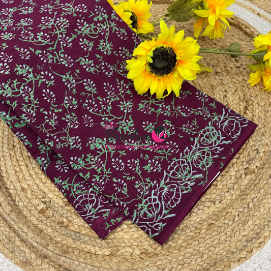 Pure Soft Mul Mul Cotton Sarees - Hand Block Prints - VVMMC009