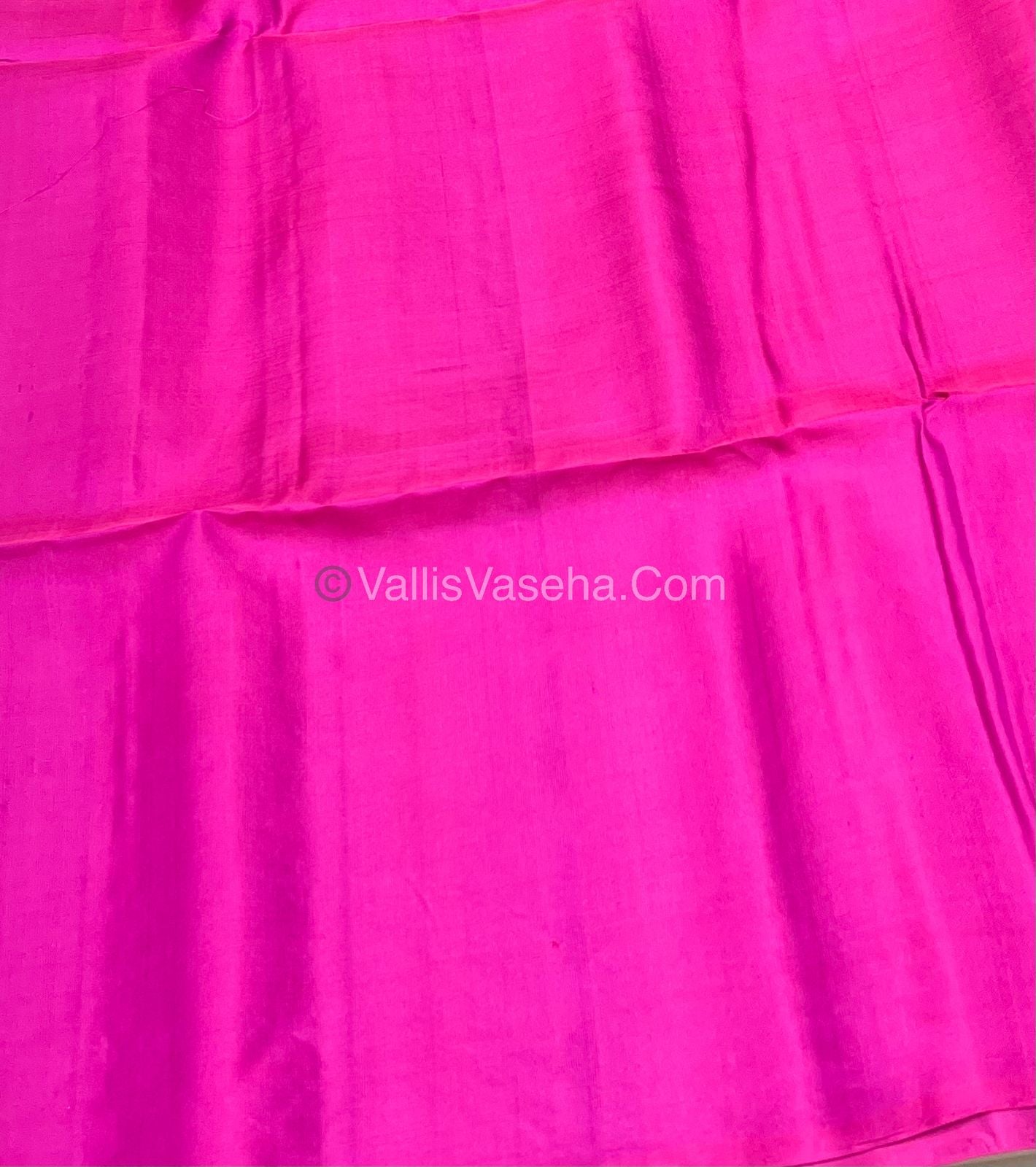 Pure Soft Silk Saree - Border Less  - Green & Pink Shade - VVPSS055