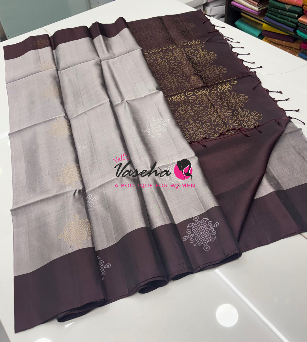 Half Mix - Pure Soft Silk Saree - Kolam Design - VVPSS158