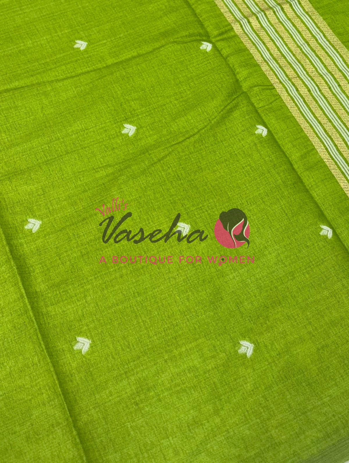Semi Gicha Tussar Silk -  Green Shade - VVGTS002