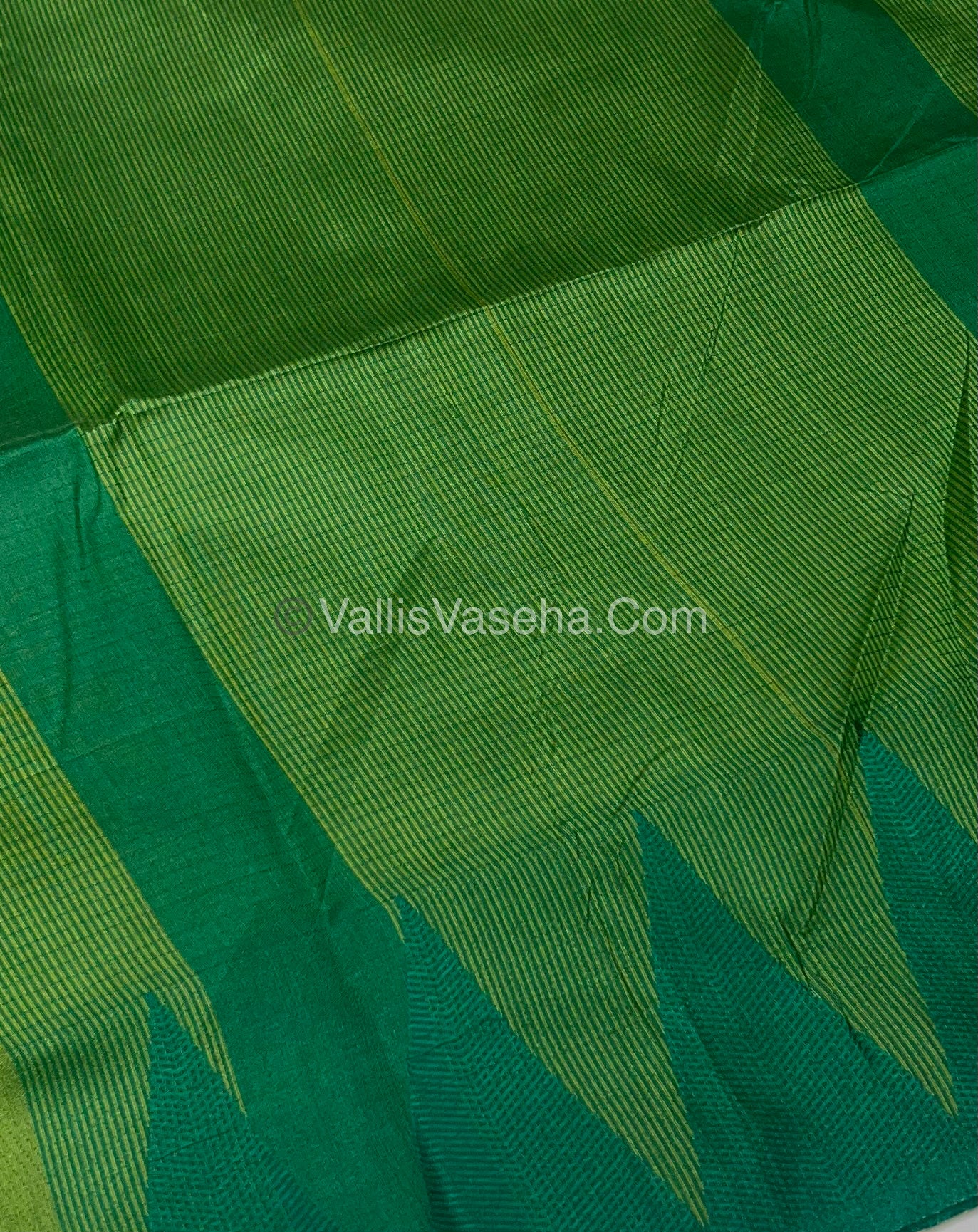Semi Raw Silk - Green With Green Shade - VVRS006