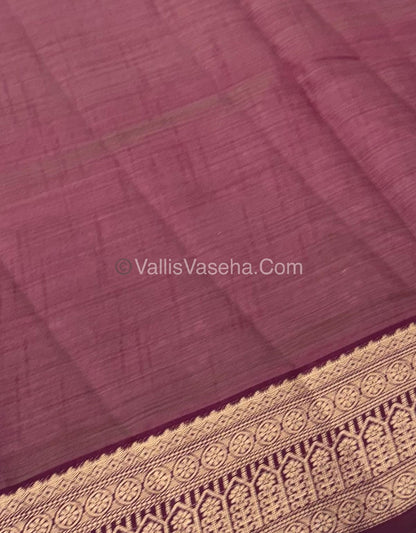 Semi Tussar Silk - Grand Pallu  - Wine Shade - VVSTS031