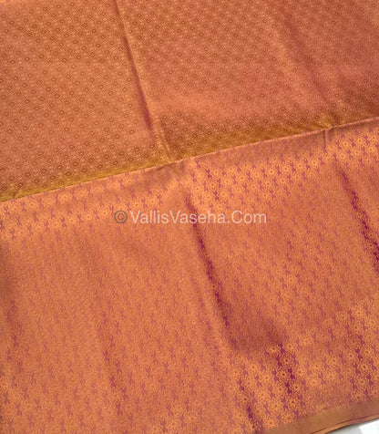 Semi Soft Silk - Border Butta  - Double Tone Pinkish Yellow Shade -VVSSS010