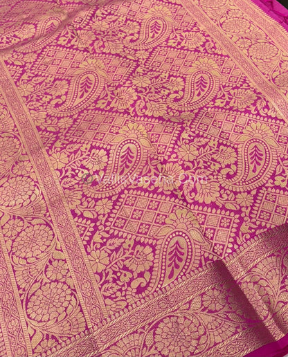 Semi Tussar Silk - Grand Pallu  - Pink Shade - VVSTS029