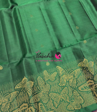 Pure Soft Silk Saree  - Green Shade - VVPSS094