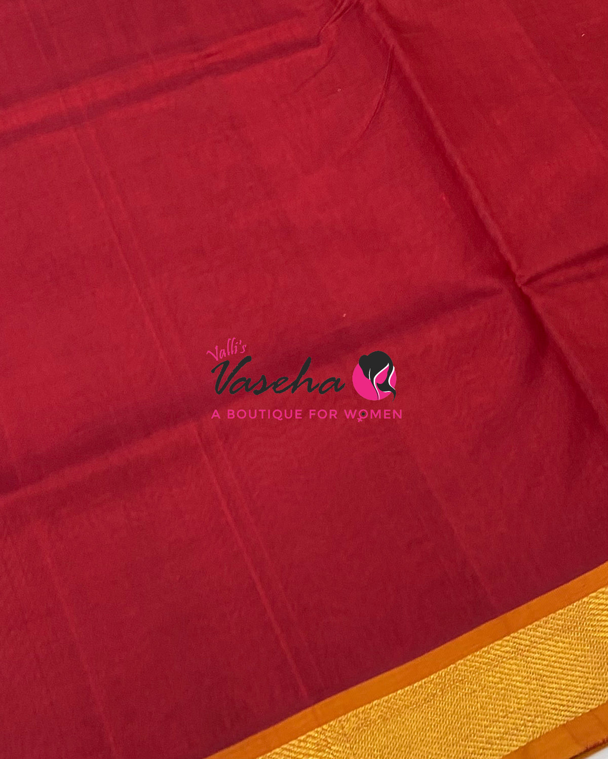 Pure Silk Cotton Sarees - Red  With Yellow - VVPSC003