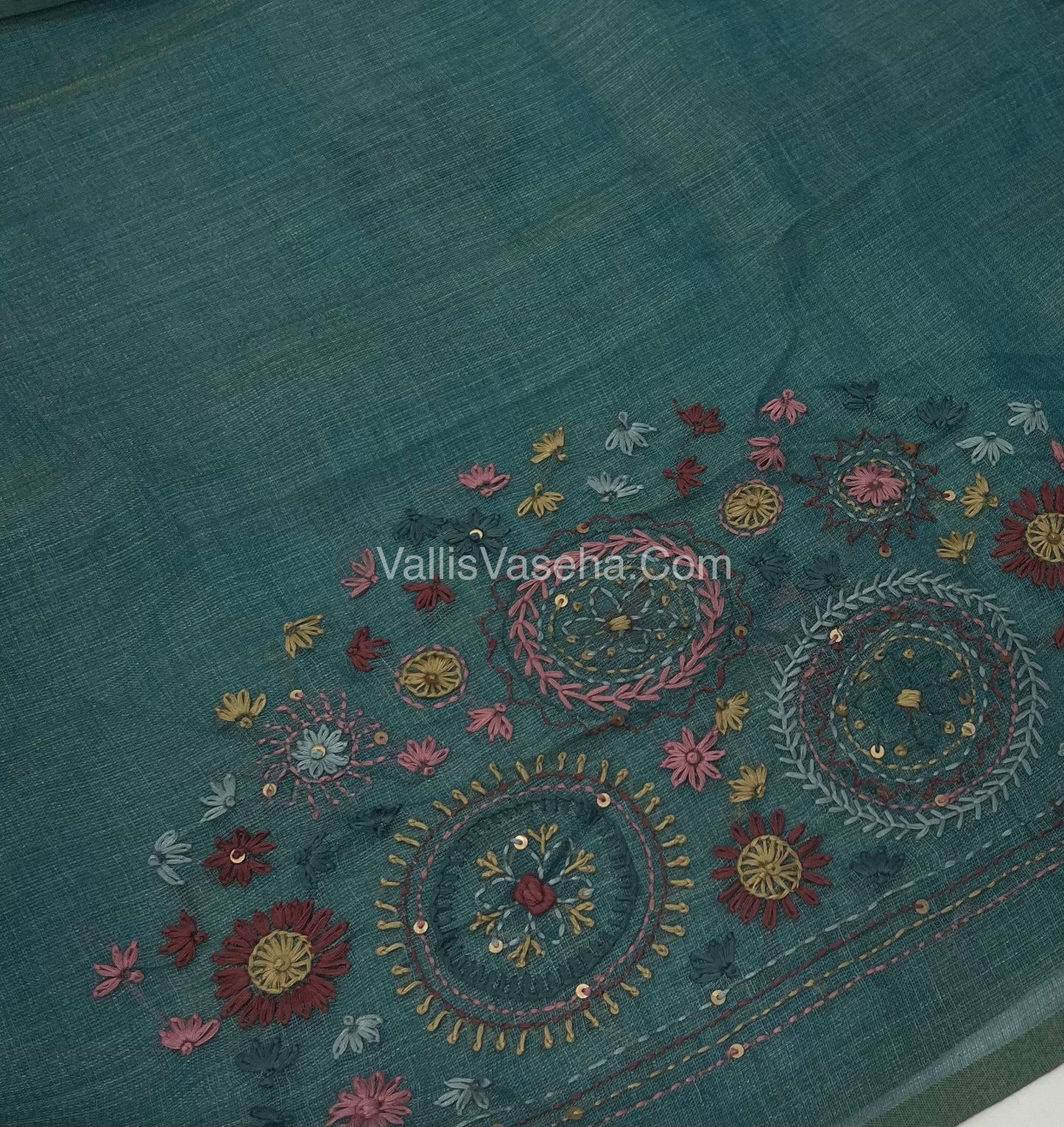 French Knot - Tissue Saree - Blue Shade - VVLFN010