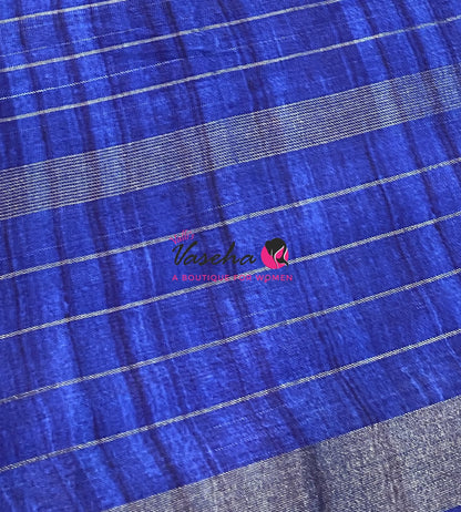 Semi Art Tussar Silk  / Art Silk - Pink & Blue - VVATS007