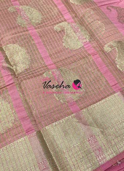 Semi Tussar Silk Saree | Light Peach Shade |VVSTS055