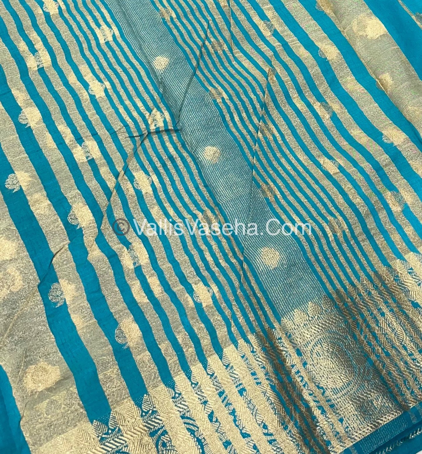 Semi Tussar Silk  - Blue Shade - VVSTS024