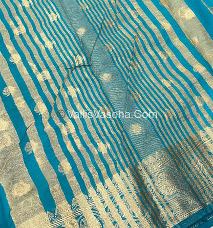 Semi Tussar Silk  - Blue Shade - VVSTS024