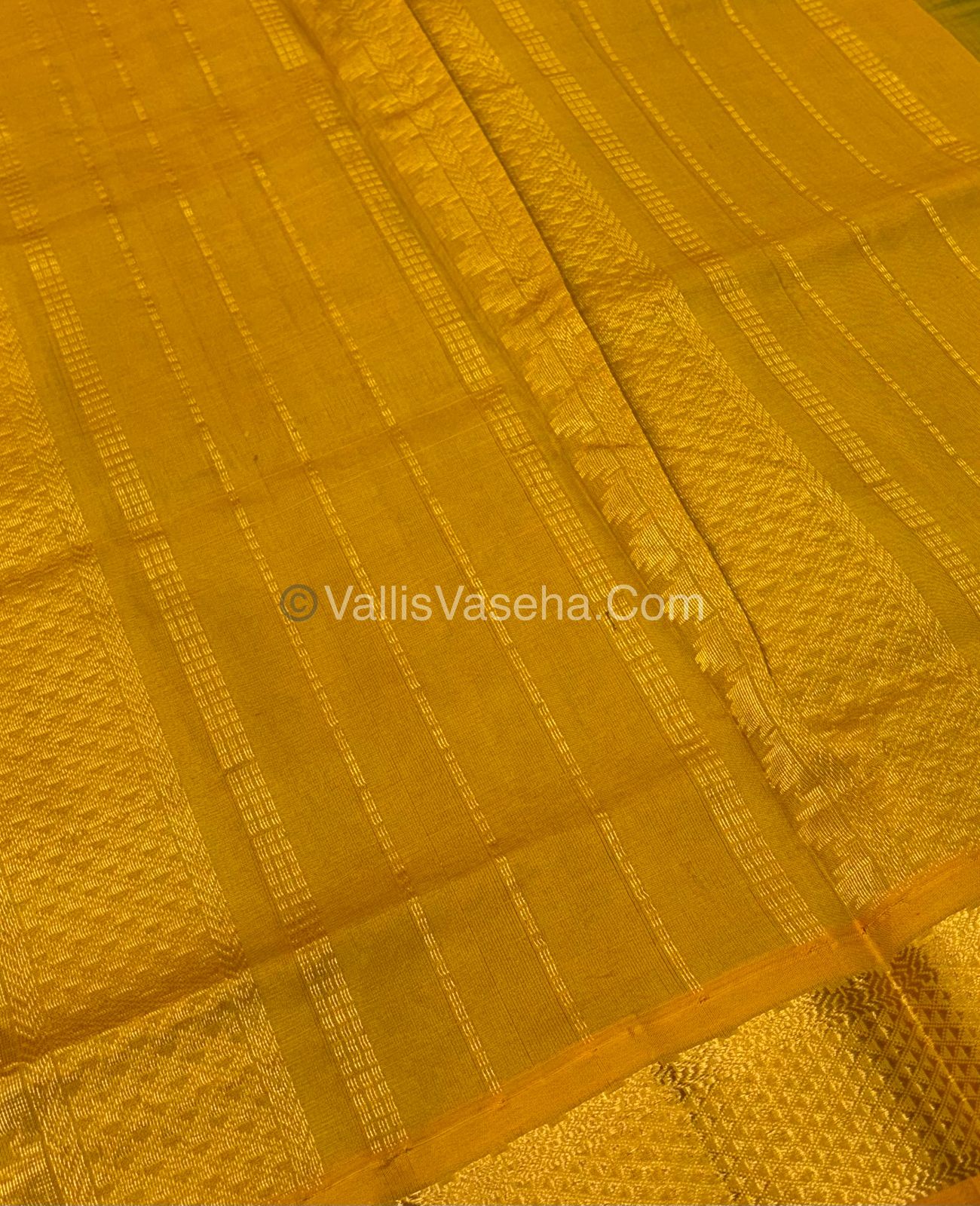 Semi Silk Cotton Saree - Blue  With Yellow shade - VVSSC003
