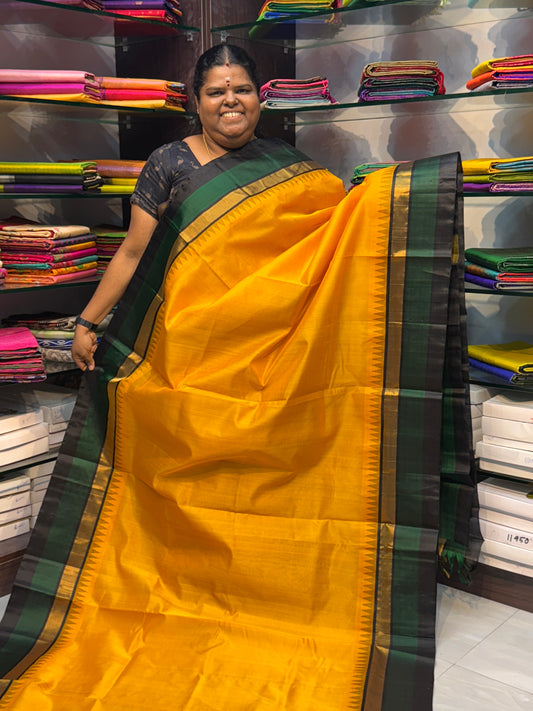 Pure Korvai Silk Cotton Saree - Temple border - VVKSC001