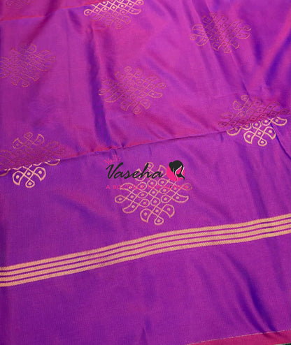 Semi Soft Silk - Kolam Design - Purplish Pink Shade - 2 - VVSSS029