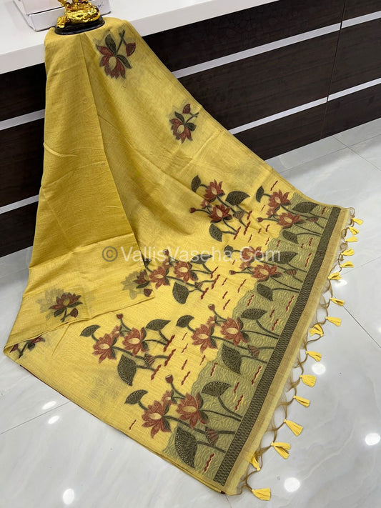 Muga Cotton Saree - Contrast Blouse - VVMCS001