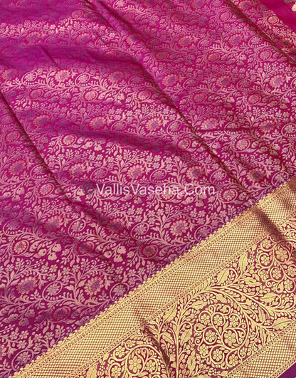 Semi Kanchipuram Silk - Pink shade - Semi Bridal - VVSKS002