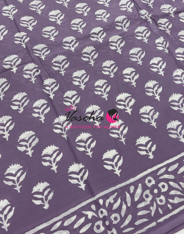 Pure Soft Mul Mul Cotton Sarees - Hand Block Prints - VVMMC009 l