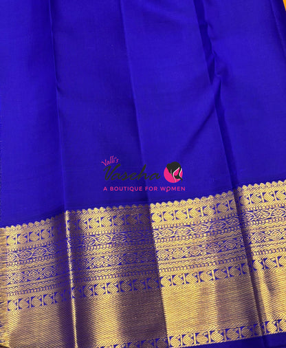 Pure Vintage Korvai Kanchipuram Silk Saree - Pazhum Pazhamum Checks - VVPS061