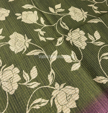 Art Tussar / Art Silk - Green & Brown - VVATS004