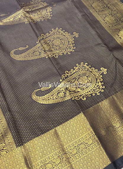 Semi Kanchipuram Silk - Wine Shade  - VVSKS002