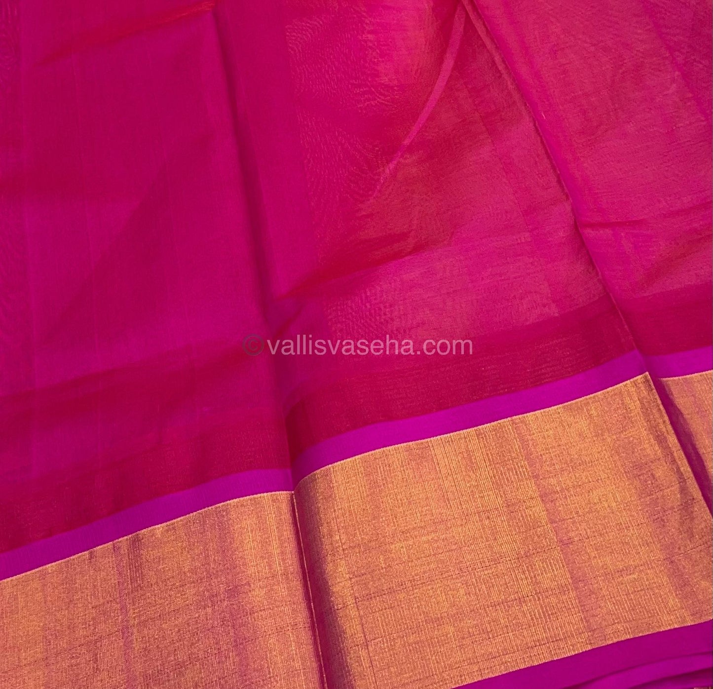 Pure Korvai Silk Cotton Saree - Light Yellow with Pink Combo - Temple border - VVKSC001