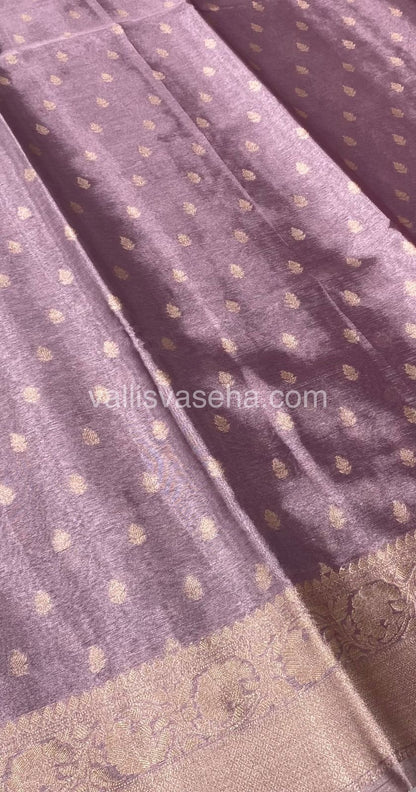 Semi Bridal Tissue Sarees - Light Lilac mixed Pink Shade - VVSBT002