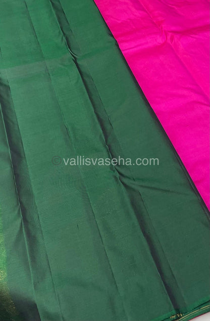 Pure Soft Silk Saree - Light Weight - Pink with Green shade - VVPSS025