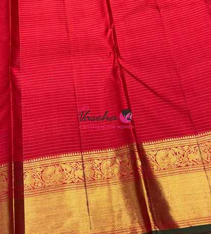 Pure Kanchipuram Silk Saree - Red Shade - VVPS040